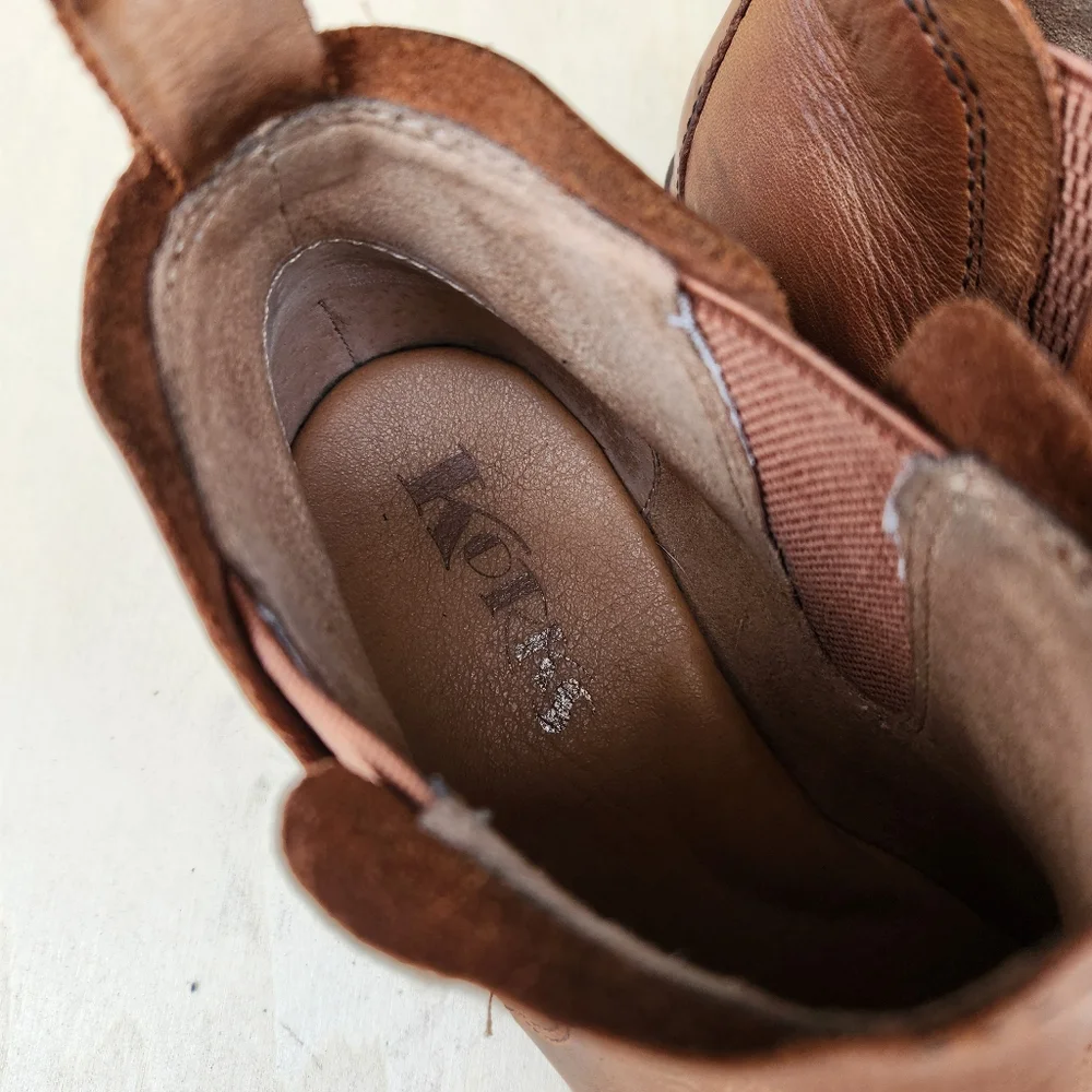 Korks Tasha Brown Leather Ankle Bootie - Size 6 M - Picture 4 of 11